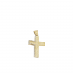 Golden cross k14 with zircon (code H1891)